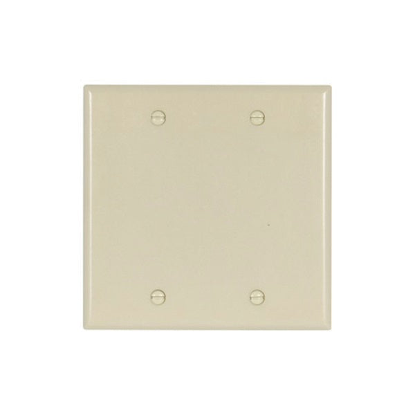 Eaton Cooper Wiring 2137V-BOX Wallplate, 4-1/2 in L, 4.56 in W, 0.08 in Thick, 2 -Gang, Thermoset, Ivory