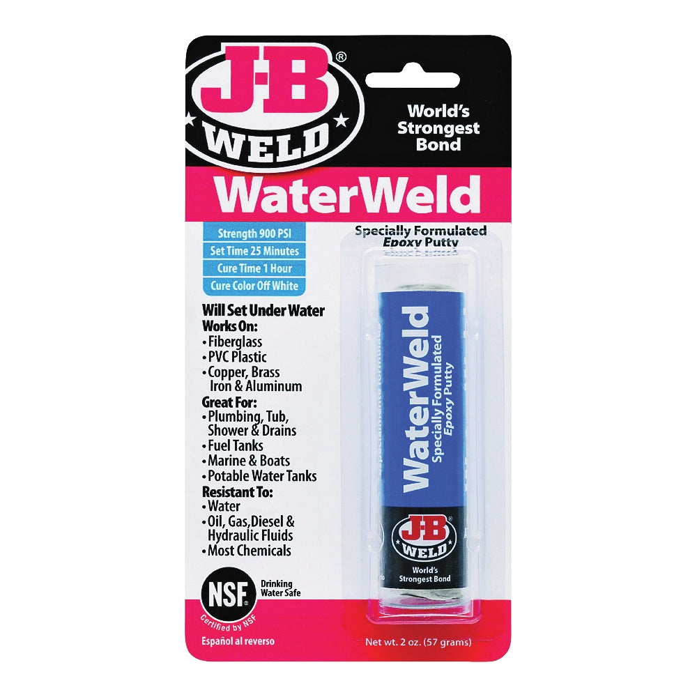 J-B WELD 8277 Epoxy Putty, White, Solid, 2 oz Stick Pack