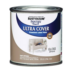 Painter's Touch Ultra Cover 1994730 Interior Paint, Gloss, Almond, 0.5 pt, Can, Resists: Chip, Fade, Water Base