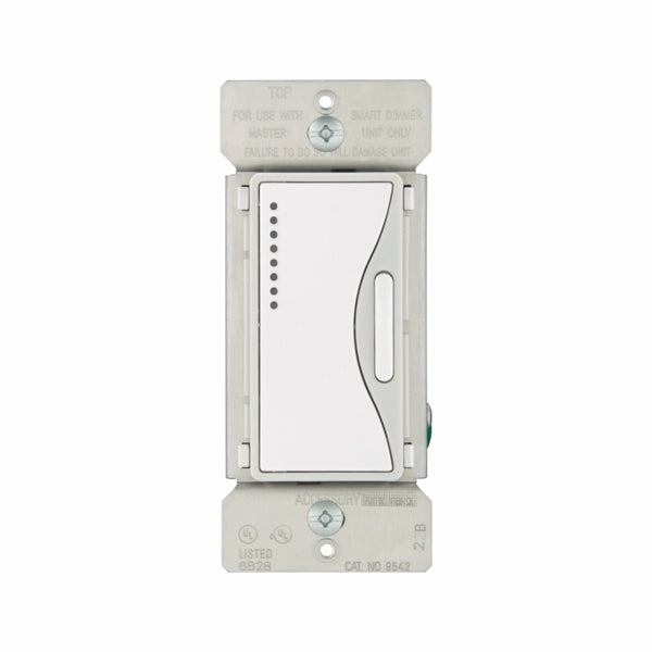 Eaton Wiring Devices Aspire 9542WS Smart Accessory Dimmer, 120 V, 600 W, CFL, Halogen, LED Lamp, 3-Way, White
