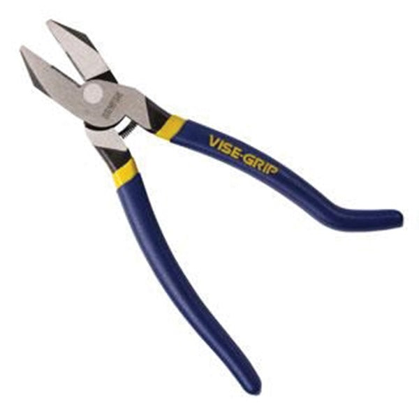 IRWIN 2078909 Iron Workers Plier, 9 in OAL, Blue/Yellow Handle, Cushion Grip Handle, 7/25 in W Jaw, 1-1/2 in L Jaw