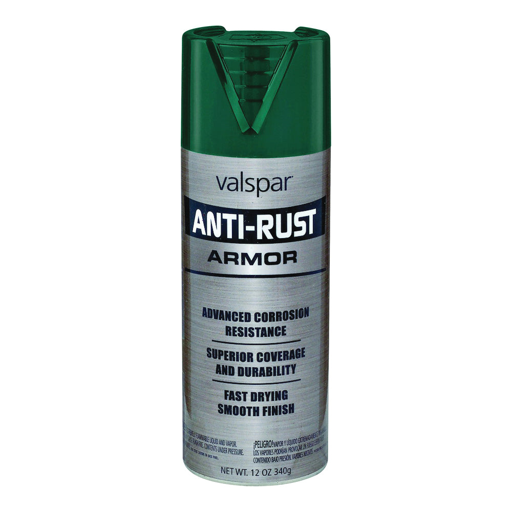 Valspar Armor 044.0021944.076 Rust-Preventative Spray Paint, Gloss, Hunter Green, 16 oz, Can