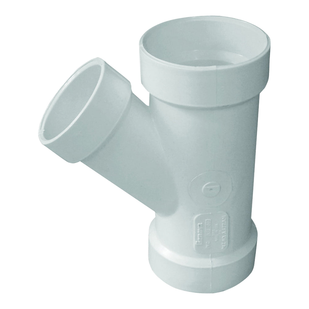 GENOVA 71032 Pipe Wye, 3 x 3 x 2 in, Hub, PVC, SCH 40 Schedule