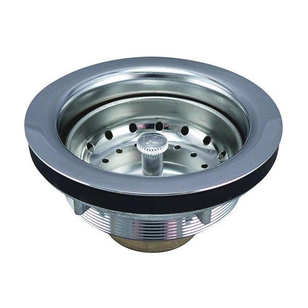 Keeney Brass Work Horse Series 2431NPC Basket Strainer, 4-3/8 in Dia, Stainless Steel, Chrome, 3-1/4 in Dia Mesh