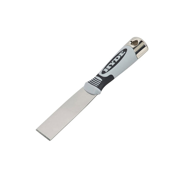 HYDE Pro Stainless 06158 Putty Knife, 1-1/2 in W Blade, Stainless Steel Blade, Plastic Handle, Soft-Grip Handle