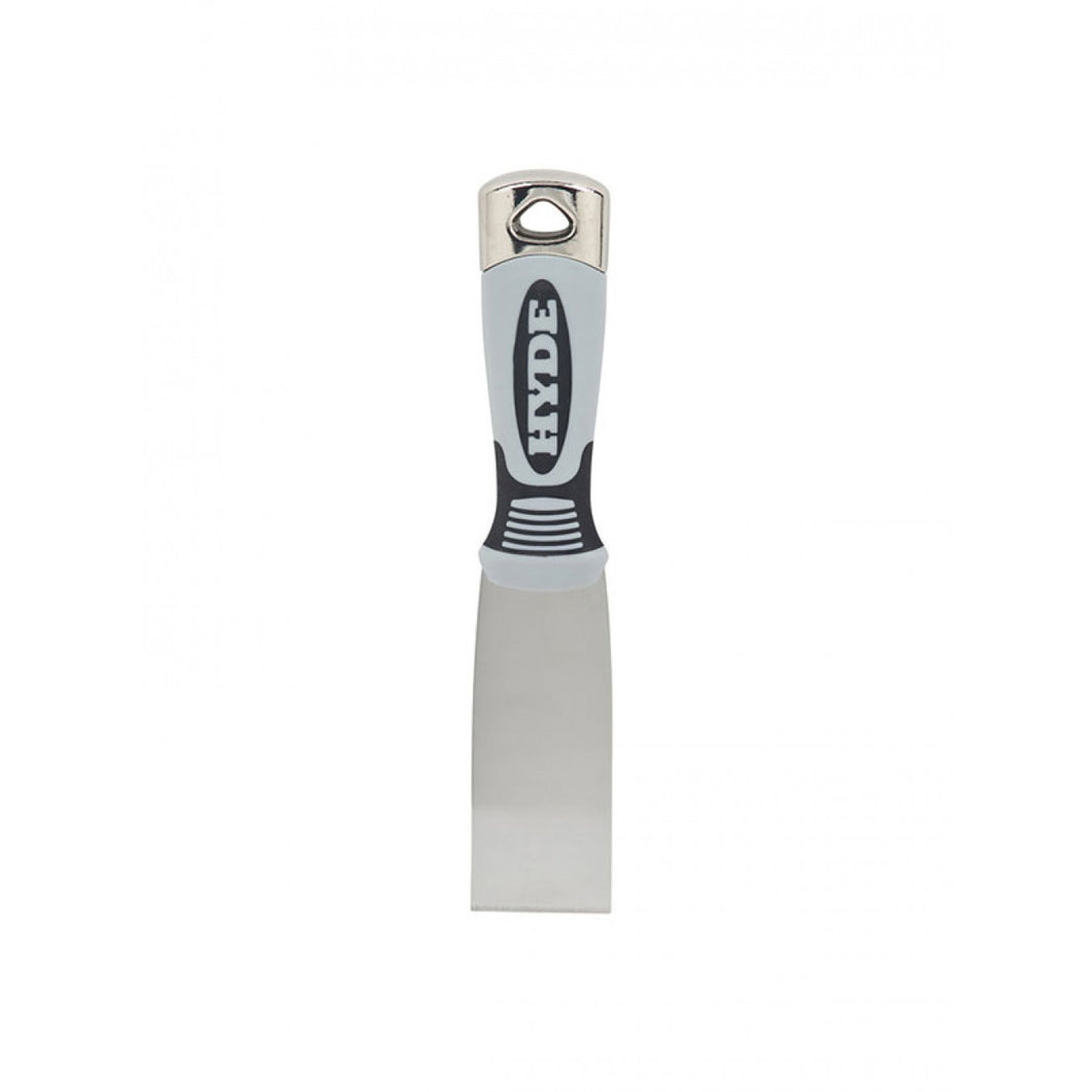 HYDE Pro Stainless 06158 Putty Knife, 1-1/2 in W Blade, Stainless Steel Blade, Plastic Handle, Soft-Grip Handle