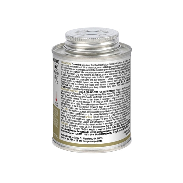 Oatey 31013 Solvent Cement, 8 oz Can, Liquid, Clear