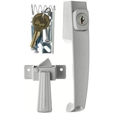 Wright Products VK333X3 Pushbutton Latch, 3/4 to 1-1/4 in Thick Door, For: Out-Swinging Wood/Metal Screen, Storm Doors