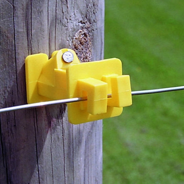 Zareba IWNY-Z Slant Nail Insulator, 9 to 22 ga Fence Wire, Aluminum/Polywire/Steel, Polyethylene, Yellow