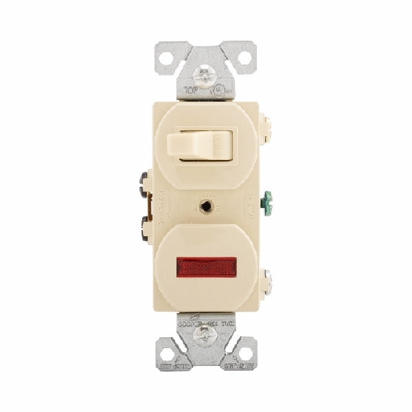 Eaton Wiring Devices 277V-BOX Combination Toggle Switch, 15 A, 120/277 V, Screw Terminal, Steel Housing Material