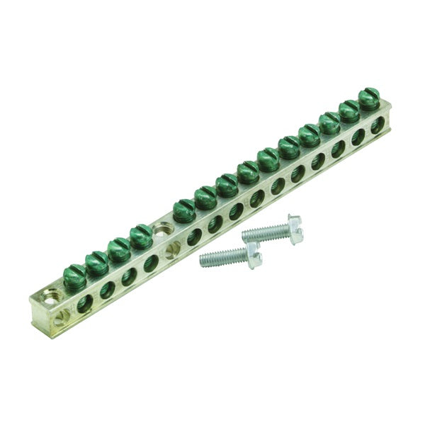 Cutler-Hammer GBK14P Ground Bar Kit, 14 -Terminal, (1) 14 to 4 AWG/Up to (3) 14 to 10 AWG Aluminum/Copper Wire