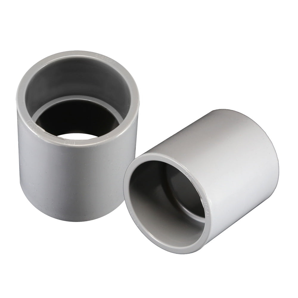 CANTEX 6141629 Conduit Coupling, 2-1/2 in Solvent Weld, 1-3/4 in Dia, 3-1/2 in L, PVC, Gray