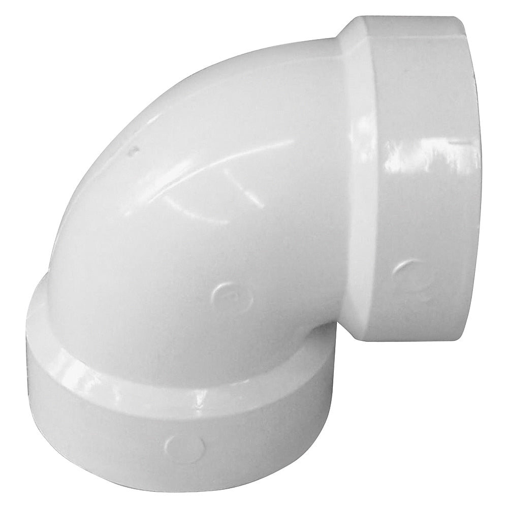 GENOVA 700 Series 70715 Drain Pipe Elbow, 1-1/2 in, Hub, 90 deg Angle, PVC, SCH 40 Schedule