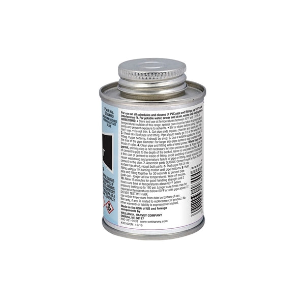Harvey 018400-24 Solvent Cement, 4 oz Can, Liquid, Blue
