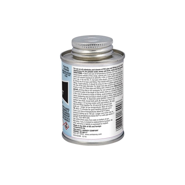 Harvey 018400-24 Solvent Cement, 4 oz Can, Liquid, Blue