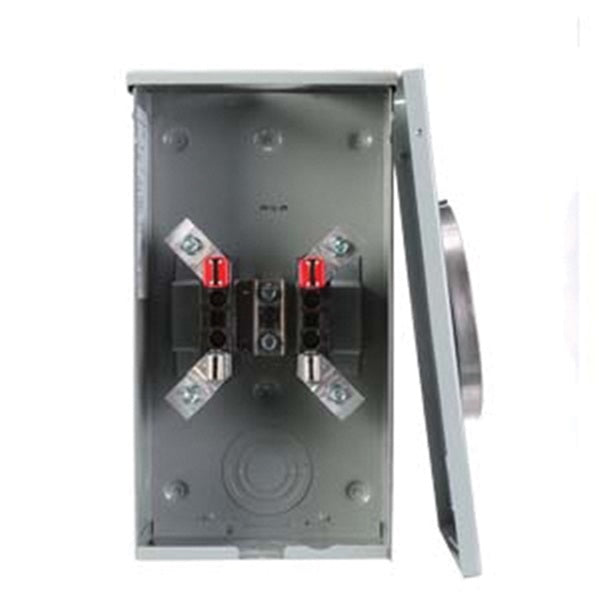 Siemens Murray SS102AX Meter Socket, 1 -Phase, 200 A, 300 V, 4 -Jaw, Overhead Cable Entry, NEMA 3R Enclosure