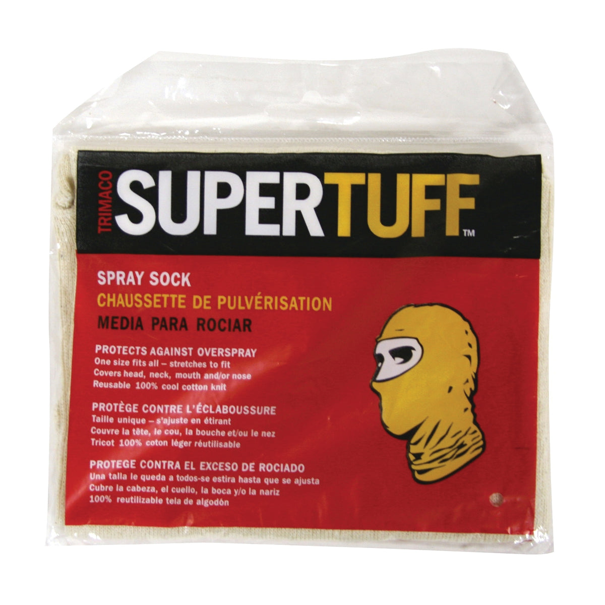 Trimaco SUPERTUFF 09301-B Spray Paint Socks with Hood, Elastic Closure, Cotton, Natural
