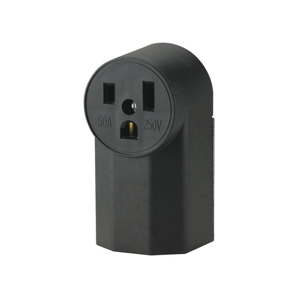 Eaton Cooper Wiring 1252 Power Receptacle, 2 -Pole, 250 V, 50 A, NEMA: NEMA 6-50R, Black