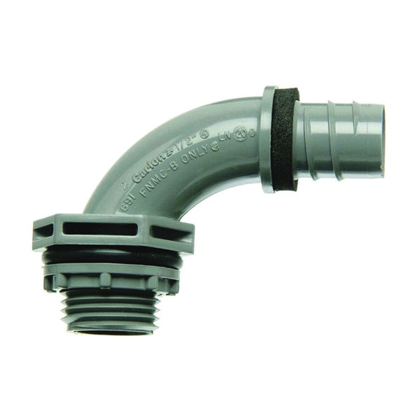 Carlon LN20FA-CAR Liquidtight Conduit Elbow, 90 deg Angle NPT, PVC, Gray