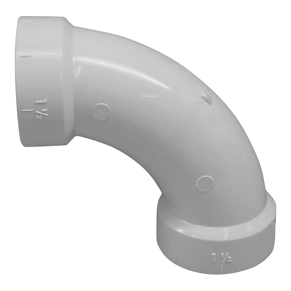 GENOVA 700 Series 73820 Drain Pipe Elbow, 2 in, Hub, 90 deg Angle, PVC, SCH 40 Schedule