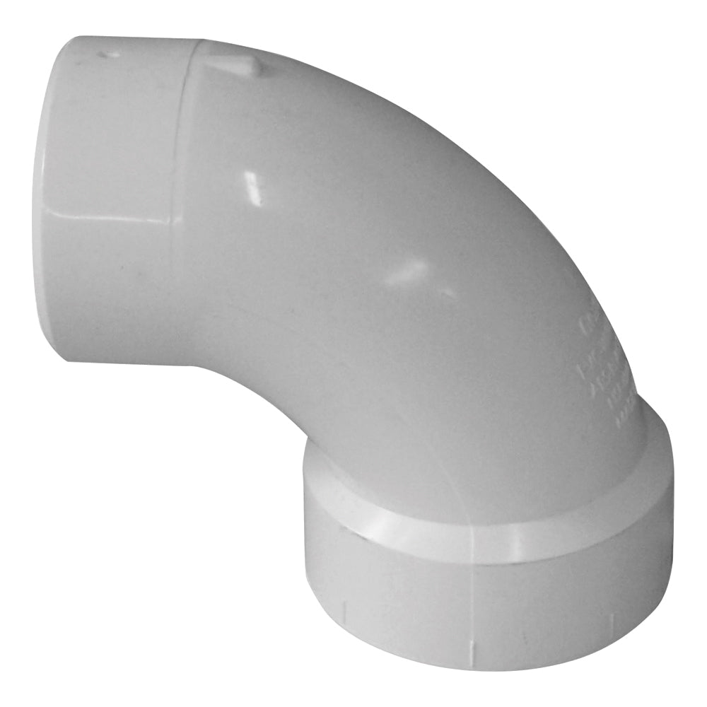 GENOVA 700 Series 72946 Street Pipe Elbow, 4 in, Hub x Spigot, 90 deg Angle, PVC, SCH 40 Schedule