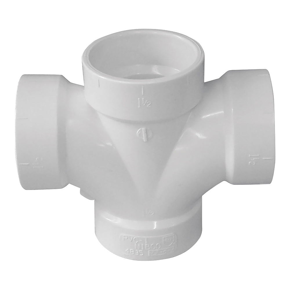 GENOVA 73540 Sanitary Pipe Tee, 4 in, Hub, PVC, SCH 40 Schedule