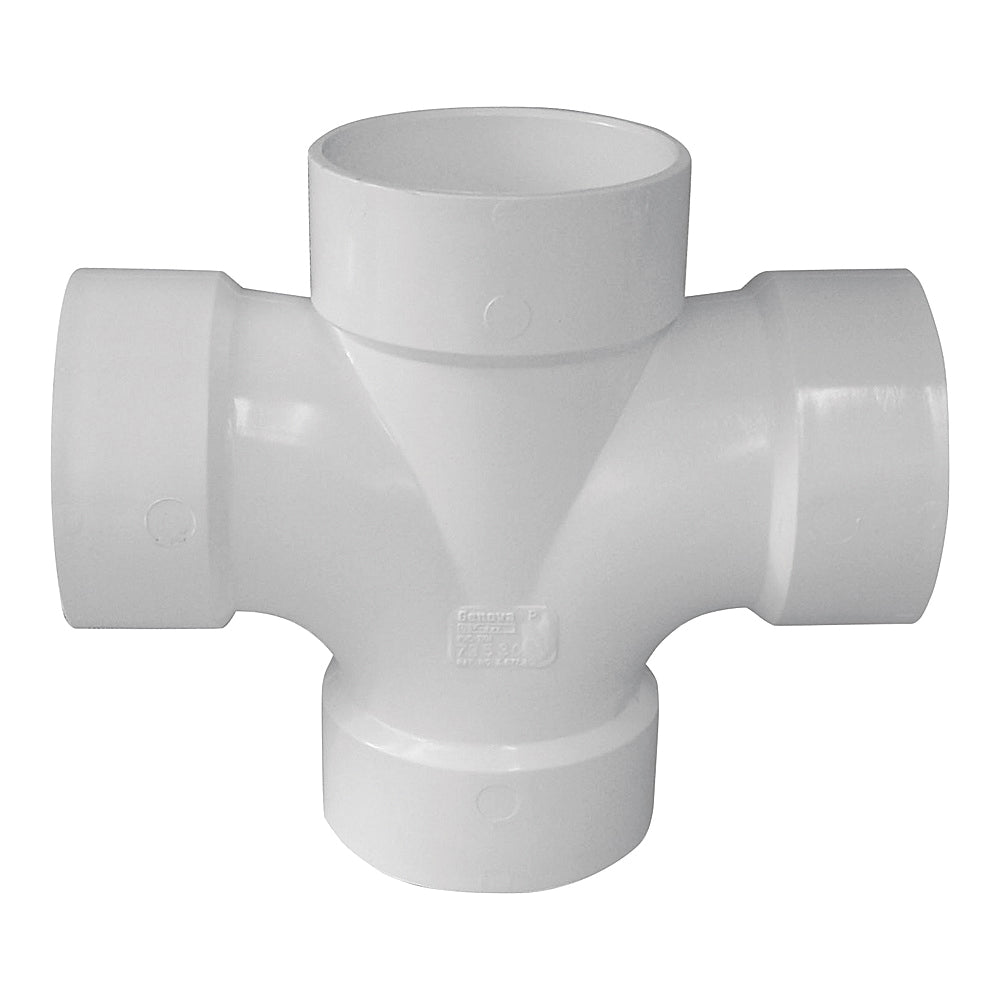 GENOVA 73521 Sanitary Pipe Tee, 2 x 1-1/2 x 1-1/2 in, Hub, PVC, SCH 40 Schedule