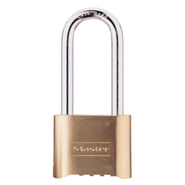 Master Lock 175DLH Padlock, 5/16 in Dia Shackle, 2-1/4 in H Shackle, Steel Shackle, Brass Body, 2 in W Body