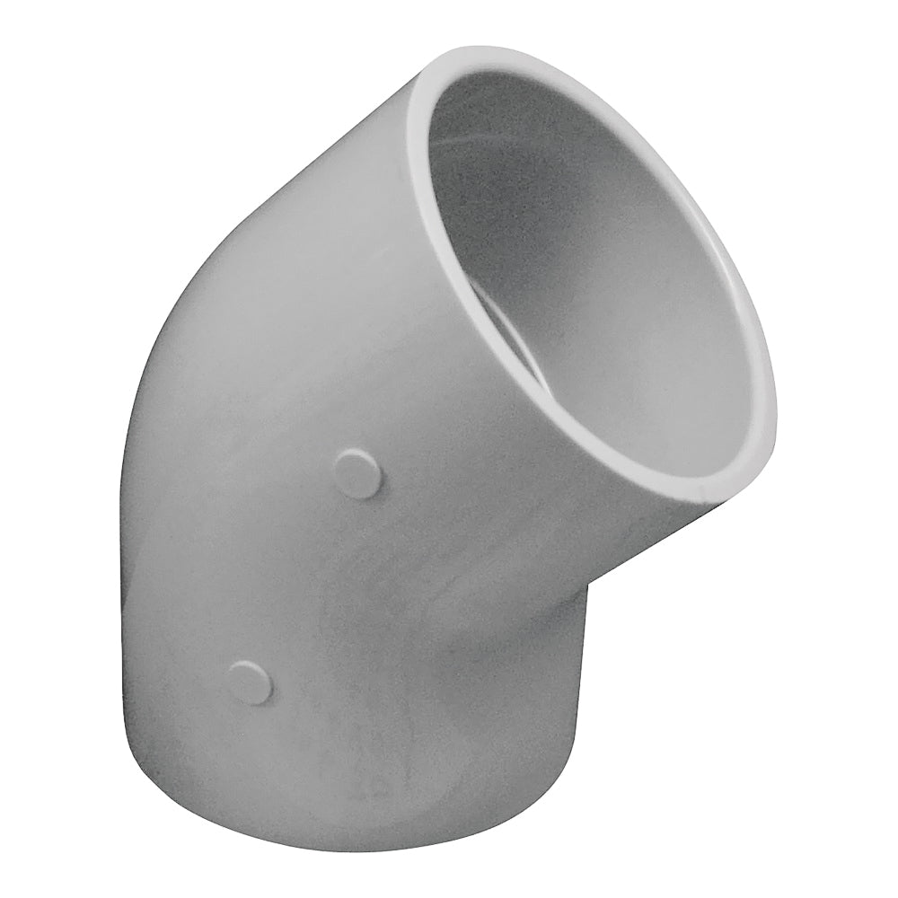 GENOVA 300 Series 30630 Pipe Elbow, 3 in, Slip, 45 deg Angle, PVC, White, SCH 40 Schedule