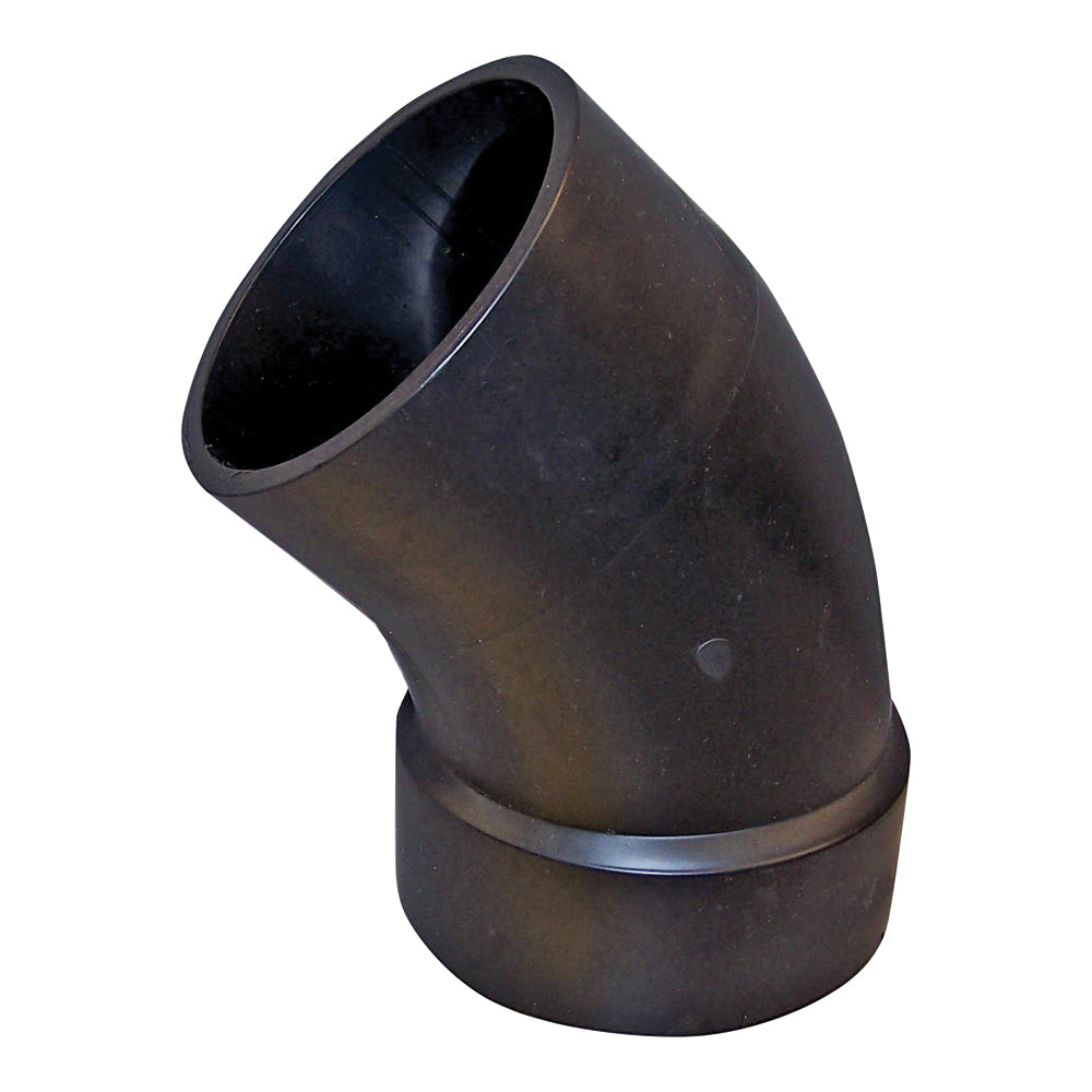 GENOVA 82730 Street Pipe Elbow, 3 in, Hub x Spigot, 45 deg Angle, ABS, SCH 40 Schedule