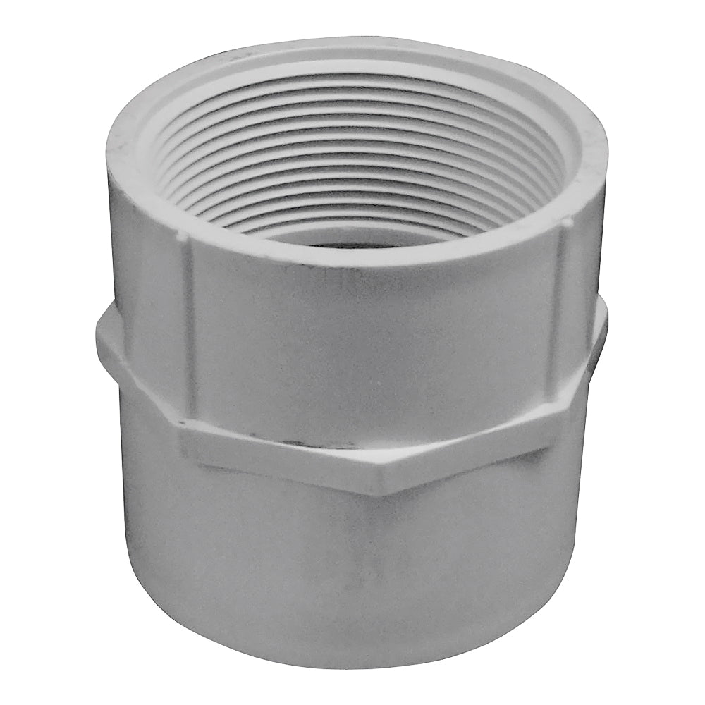 GENOVA 300 Series 30340 Pipe Adapter, 4 in, Slip x FIP, PVC, White, SCH 40 Schedule