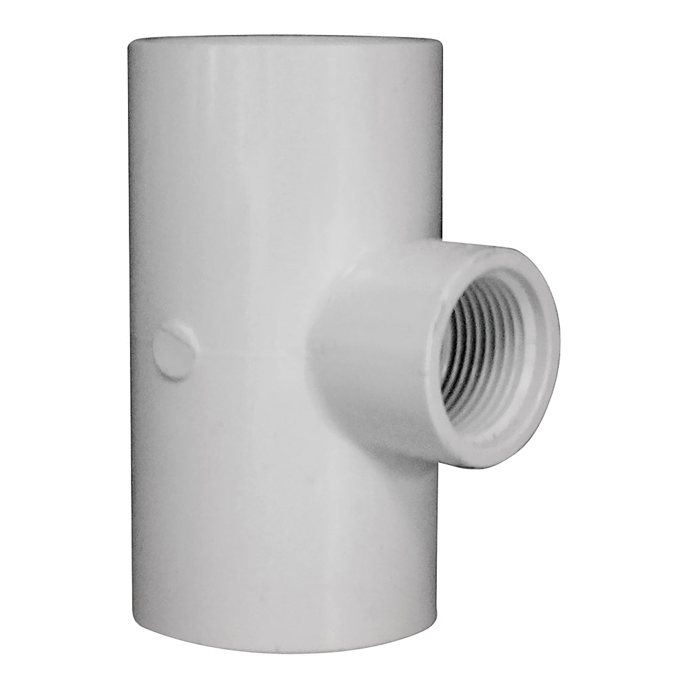 GENOVA 300 Series 31488 Pipe Reducing Tee, 1-1/4 x 3/4 in, Slip x Slip-Joint x FIP, PVC, White, SCH 40 Schedule