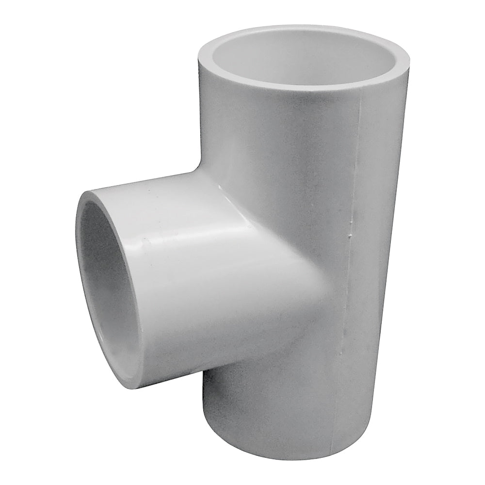 GENOVA 300 Series 31450 Pipe Tee, 2-1/2 in, Slip x Slip-Joint, PVC, White, SCH 40 Schedule