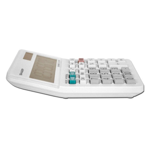 Sharp EL310WB Mini Desktop Calculator, Battery, 8 Display, LCD Display, White