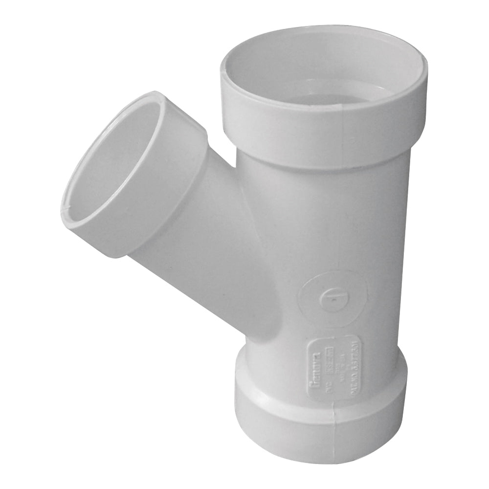 GENOVA 71042 Pipe Wye, 4 x 4 x 2 in, Hub, PVC, SCH 40 Schedule