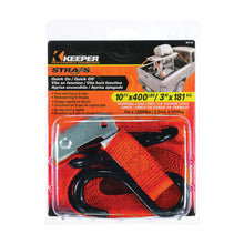 Load image into Gallery viewer, KEEPER 05110 Tie-Down, 1 in W, 10 ft L, Nylon, Orange, 400 lb, S-Hook End Fitting
