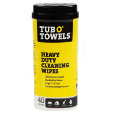 Load image into Gallery viewer, Tub O&#39;Towels TW40 Heavy-Duty Cleaning Wipes, 8 in L, 7 in W, Light Citrus, Polyfiber
