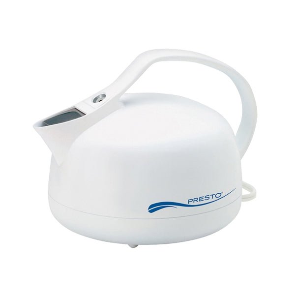 Presto 02703 Whistling Tea Kettle, 1 qt Capacity, 750 W, Aluminum, White, 7 in L, 8.68 in W, 6.18 in H