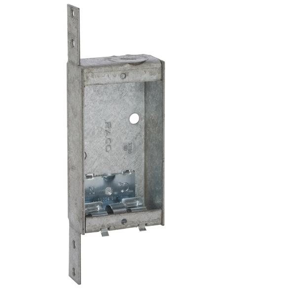 RACO 404 Switch Box, 1 -Outlet, 1 -Knockout, 1/2 in Knockout, Steel, Gray, Galvanized, Bracket Mounting