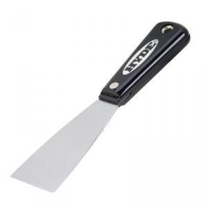 HYDE Black &amp; Silver 02250 Putty Knife, 2 in W Blade, HCS Blade, Nylon Handle, Tapered Handle, 7-3/4 in OAL