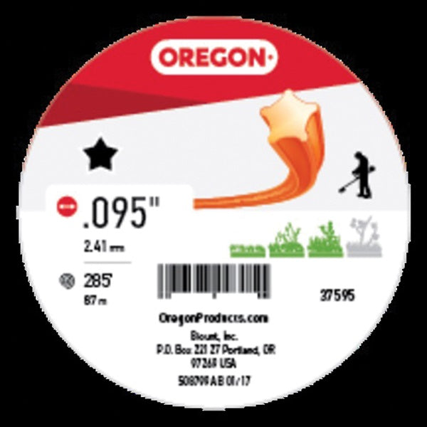 Oregon 37595 Trimmer Line, 0.095 in Dia, 285 ft L, Co-Polymer