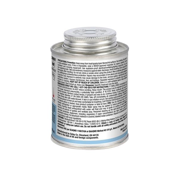 Oatey 30891 Solvent Cement, 8 oz Can, Liquid, Blue