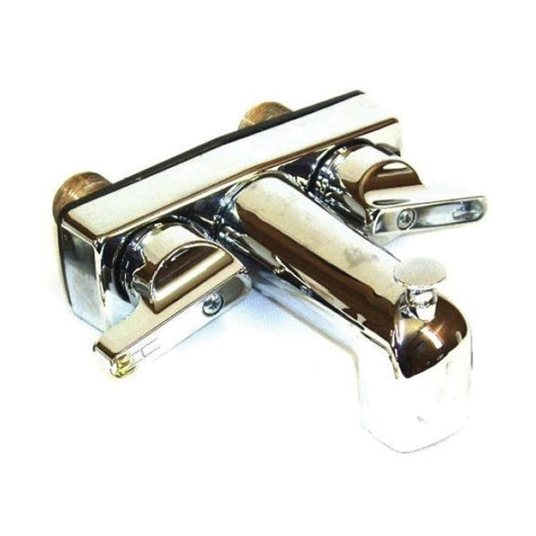 US Hardware P-671B Tub and Shower Diverter, 2 -Faucet Handle, Center Mounting, Brass, Chrome