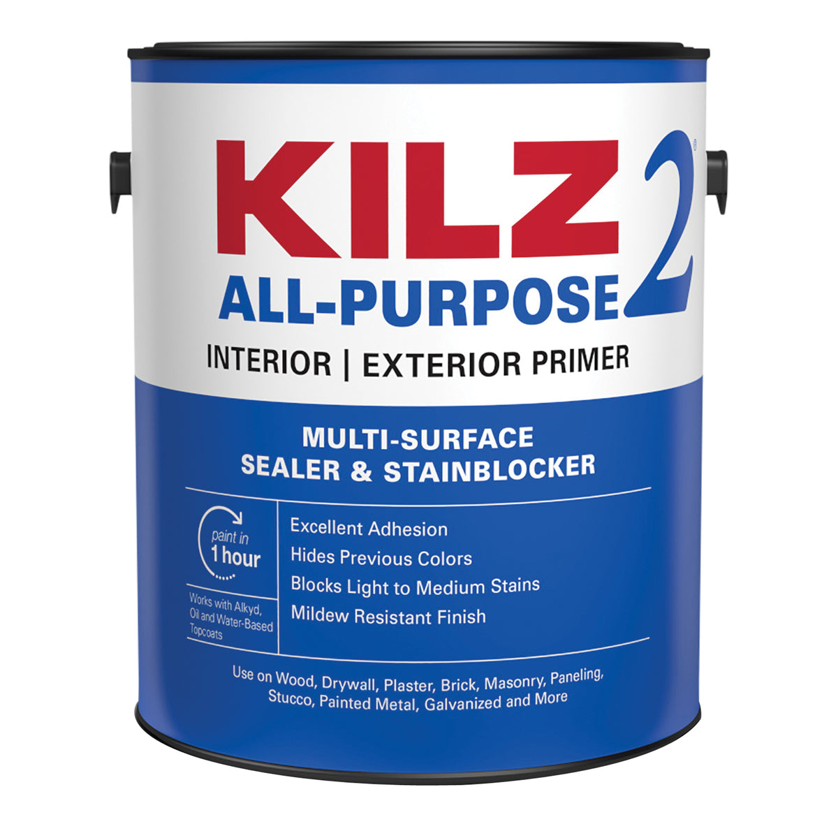 Kilz 20041 Exterior Primer, White, 1 gal, Can