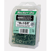 Backer-On 23405 Screw, #10 Thread, Serrated Thread, Flat Head, Square Drive, Gimlet Point, Steel, Epoxy-Coated