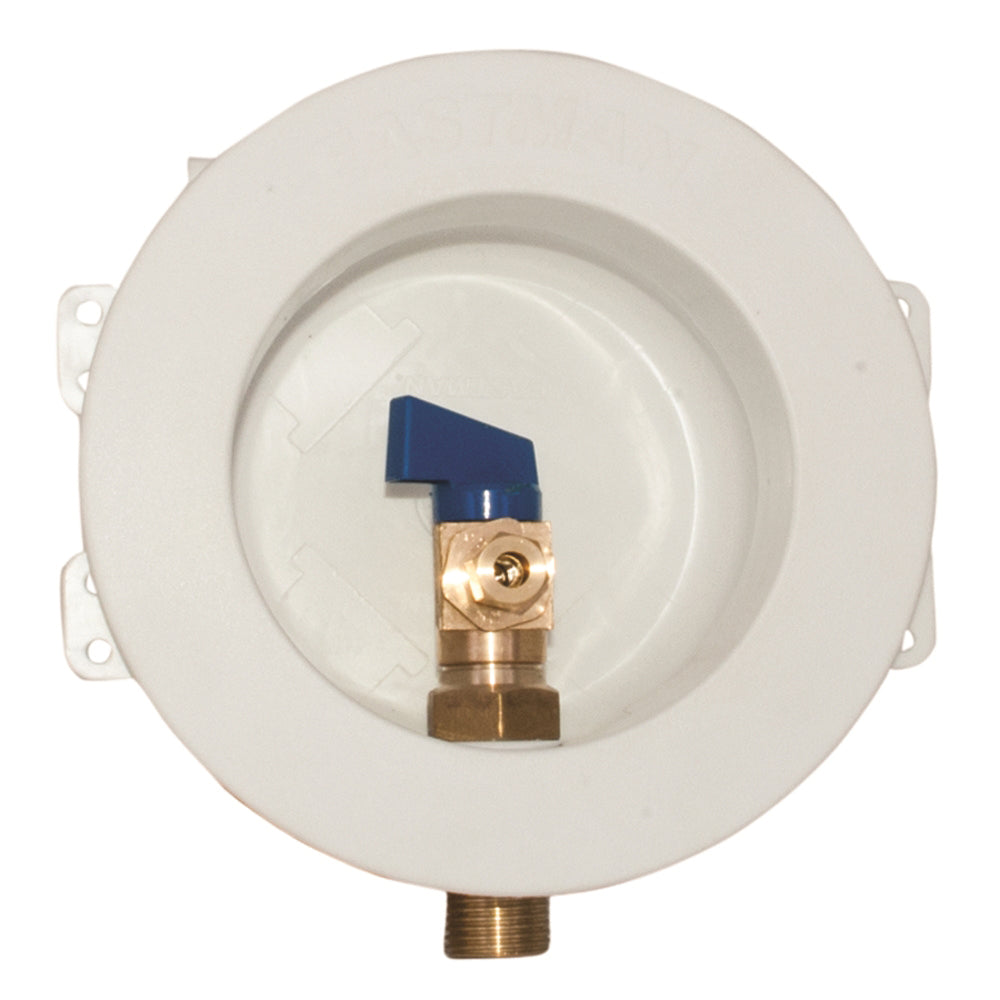 EASTMAN 60237 Ice Maker Outlet Box, Round, Brass