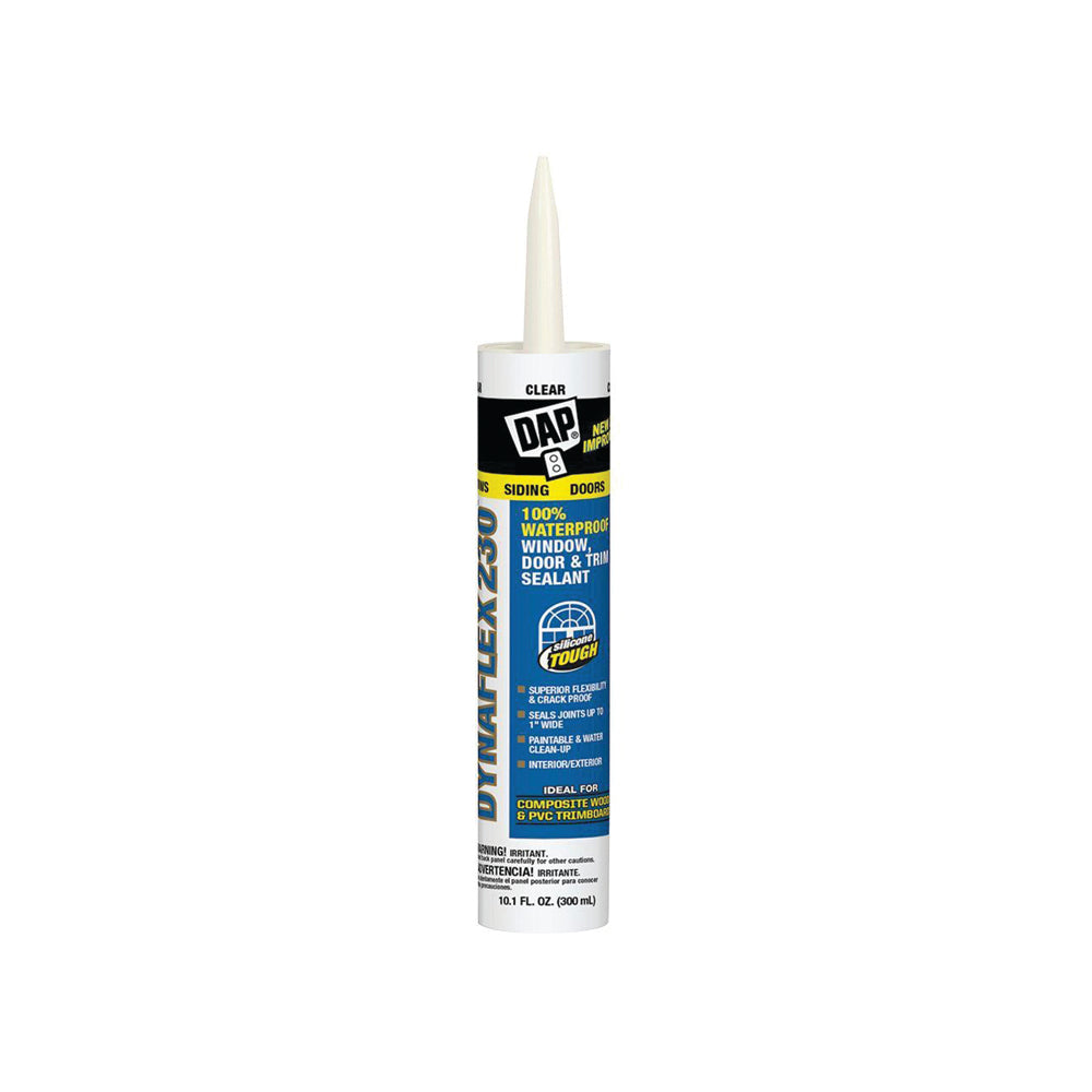 DAP 18304 Premium Sealant, Clear, 1 day Curing, 40 to 100 deg F, 10.1 oz Cartridge