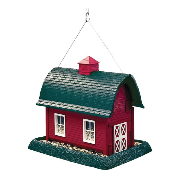 North States 9061 Wild Bird Feeder, Barn, 8 lb, Plastic, Red, 11-1/2 in H, Pole Mounting