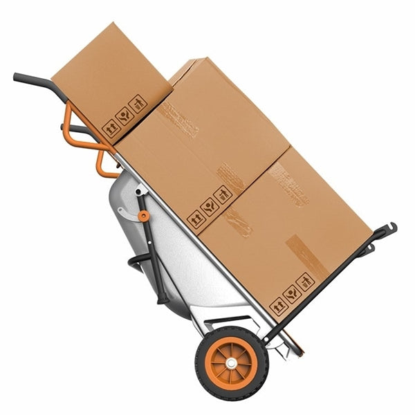 WORX WG050 Yard Cart, 300 lb, Metal Deck, 2-Wheel, 10 in Wheel, Flat-Free Wheel, Comfort-Grip Handle