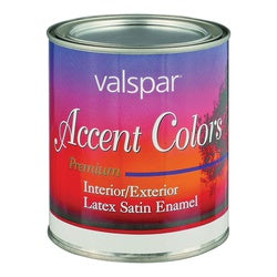 Valspar 044.0003053.005 Latex Paint, Satin, Blue, 1 qt, Resists: Chalk, Mildew, Stain